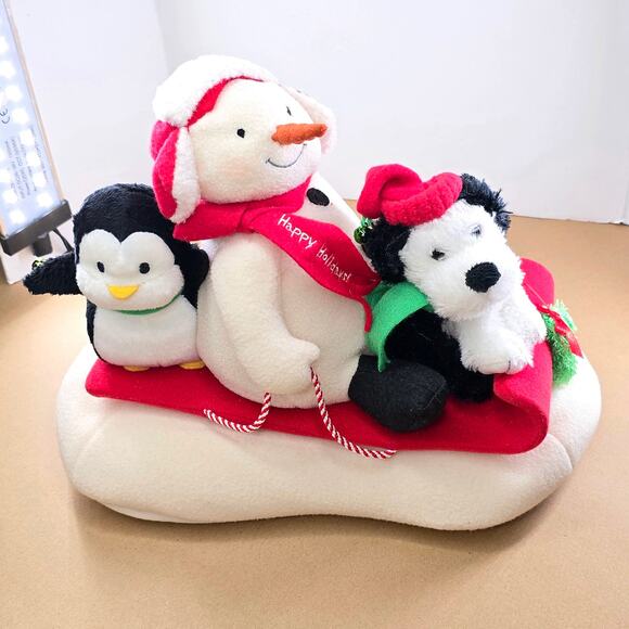 Hallmark 2007 Jingle Pals Snowman Penguin Dog Animated Musical Sleigh Ride - Picture 6 of 8
